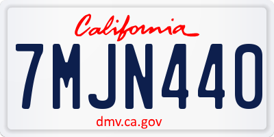 CA license plate 7MJN440