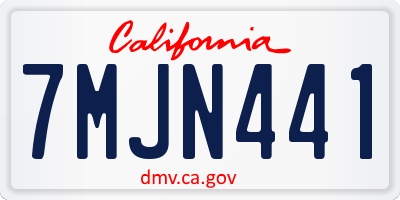 CA license plate 7MJN441