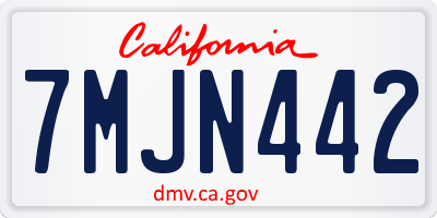 CA license plate 7MJN442