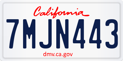 CA license plate 7MJN443