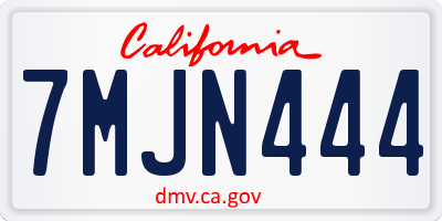 CA license plate 7MJN444