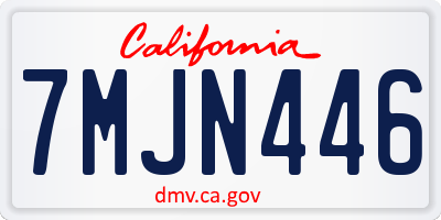 CA license plate 7MJN446