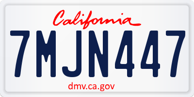 CA license plate 7MJN447