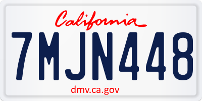 CA license plate 7MJN448