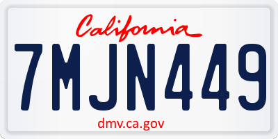 CA license plate 7MJN449