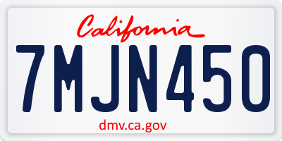 CA license plate 7MJN450