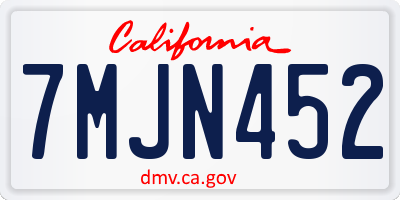 CA license plate 7MJN452