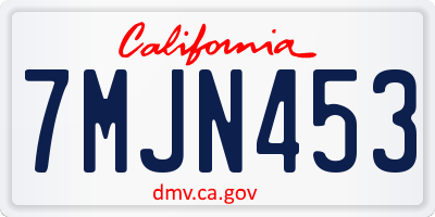 CA license plate 7MJN453