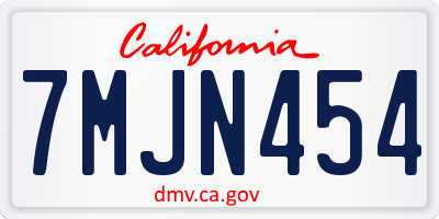 CA license plate 7MJN454