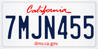 CA license plate 7MJN455