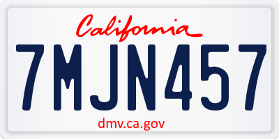 CA license plate 7MJN457