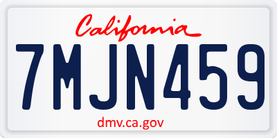 CA license plate 7MJN459