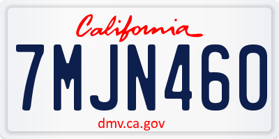 CA license plate 7MJN460