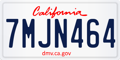 CA license plate 7MJN464