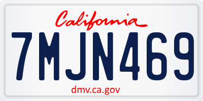 CA license plate 7MJN469