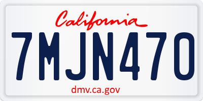 CA license plate 7MJN470