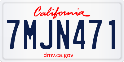 CA license plate 7MJN471