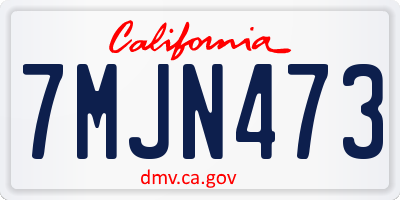 CA license plate 7MJN473