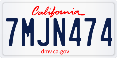 CA license plate 7MJN474