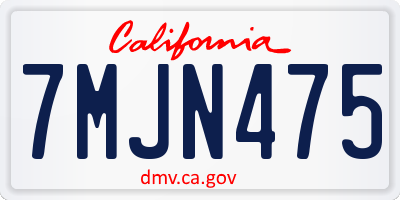 CA license plate 7MJN475