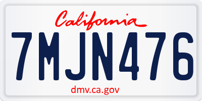 CA license plate 7MJN476