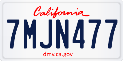 CA license plate 7MJN477