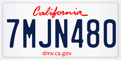 CA license plate 7MJN480