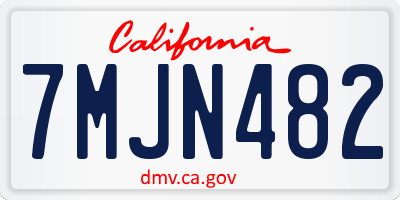 CA license plate 7MJN482