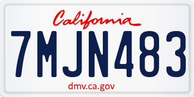 CA license plate 7MJN483