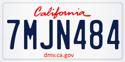 CA license plate 7MJN484