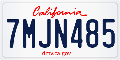 CA license plate 7MJN485