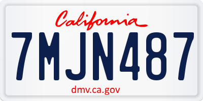 CA license plate 7MJN487