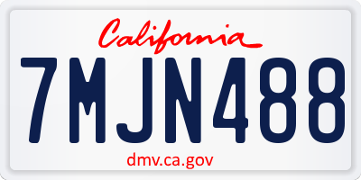 CA license plate 7MJN488