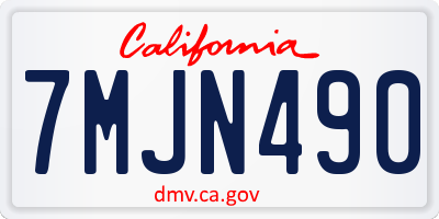 CA license plate 7MJN490