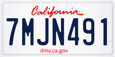 CA license plate 7MJN491