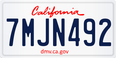 CA license plate 7MJN492