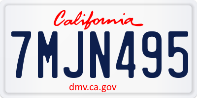 CA license plate 7MJN495