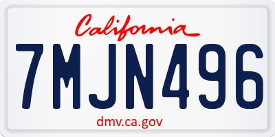 CA license plate 7MJN496