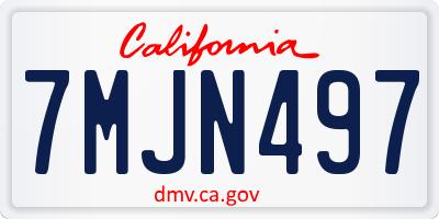 CA license plate 7MJN497