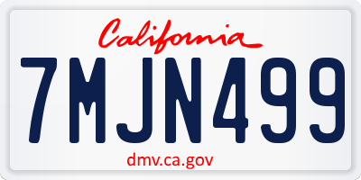 CA license plate 7MJN499