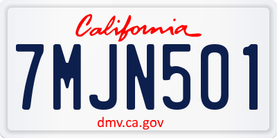 CA license plate 7MJN501