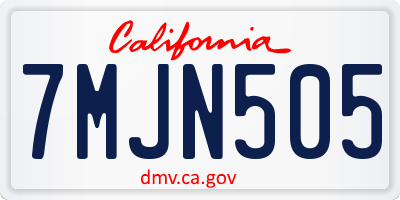 CA license plate 7MJN505