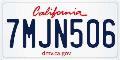 CA license plate 7MJN506