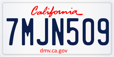 CA license plate 7MJN509