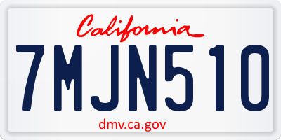 CA license plate 7MJN510