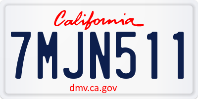 CA license plate 7MJN511