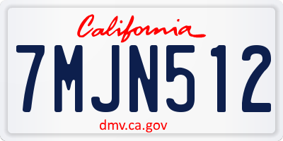 CA license plate 7MJN512