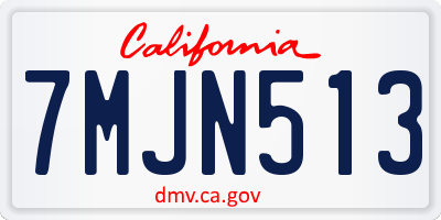 CA license plate 7MJN513