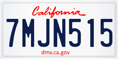 CA license plate 7MJN515