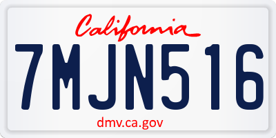 CA license plate 7MJN516